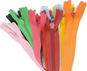 Colorful Zippers Fan Display PNG Image