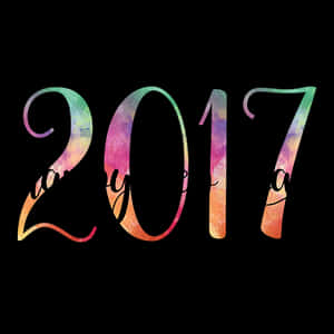 Colorful2017 New Year Celebration PNG with transparent background