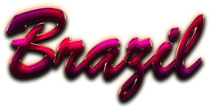 Colorful3 D Brazil Text PNG Image