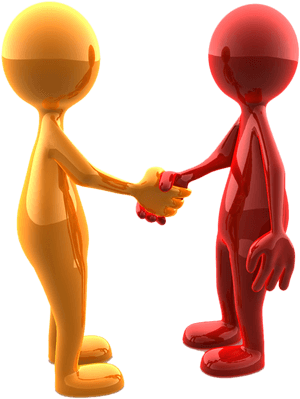 Colorful3 D Characters Handshake PNG with transparent background