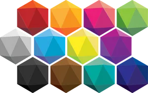 Colorful3 D Hexagons Graphic PNG Image