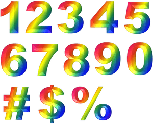 Clip Art Images - Rainbow Numbers Png, Transparent Png PNG