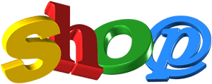 Colorful3 D Shop Text PNG image with transparent background