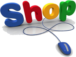 Colorful3 D Shop Textwith Computer Mouse PNG image with transparent background