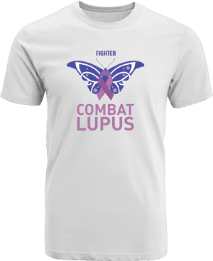 Combat Lupus Awareness T Shirt Design PNG image with transparent background