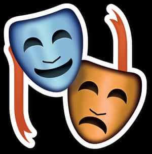 Comedy_ Tragedy_ Masks_ Emoji PNG image with transparent background