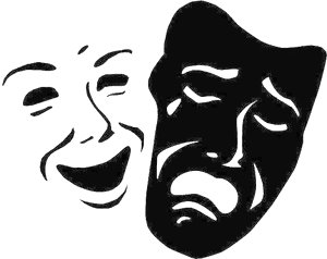 Drama Mask Theatre Png Photo - Theatre Masks Black And White, Transparent Png PNG with transparent background