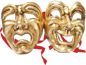 Comedy Tragedy Masks Theater Symbols PNG Image