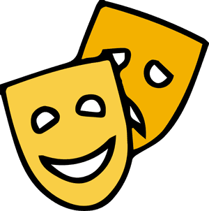 Comedy Tragedy Masks Vector PNG image with transparent background