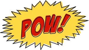 Comic Book P O W Explosion PNG Image