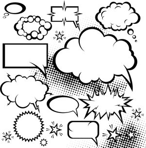 Comic Speech Bubbles Collection PNG Image