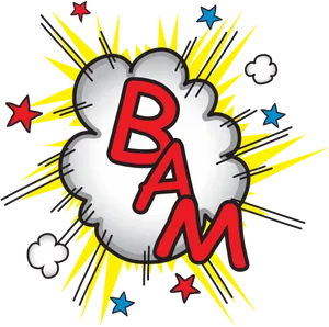 Comic Style B A M Explosion PNG Image