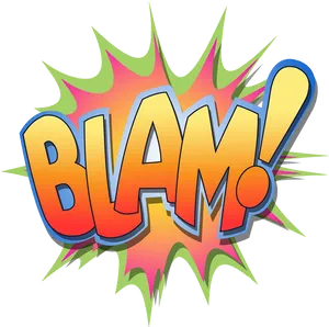 Comic Style Blam Exclamation PNG Image