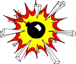 Comic Style Bomb Explosion PNG Image