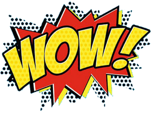 Comic Style Wow Exclamation PNG image with transparent background