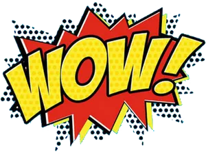 Comic Style Wow Exclamation PNG Image