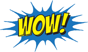 Comic Style Wow Exclamation PNG image with transparent background