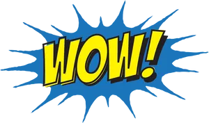 Comic Style Wow Exclamation PNG Image