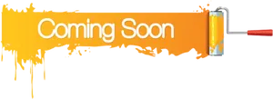 Coming Soon Paint Roller Banner PNG Image