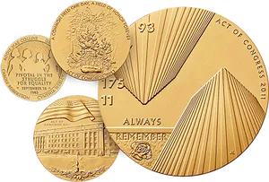 Commemorative Medals Collection PNG Image