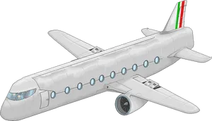 Commercial Airplane Illustration PNG Image