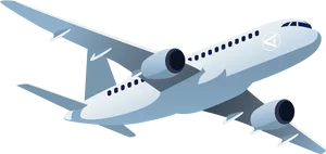 Commercial Airplane Illustration PNG Image