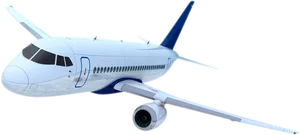 Commercial Airplane Isolated PNG Image