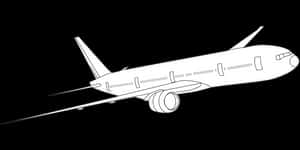 Commercial Airplane Silhouette PNG with transparent background