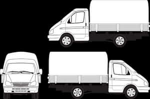 Commercial Delivery Vehicles Vector Illustration PNG image with transparent background