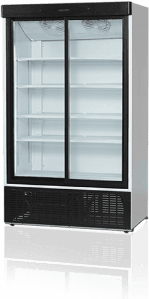 Tefcold Fs1202s Glass Door Fridge - Tefcold Fs1202s Double Sliding Door Fridge PNG with transparent background