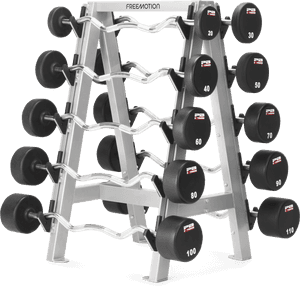 Commercial Gym Barbell Rack Full Set PNG image with transparent background