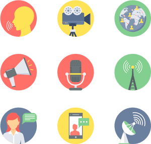 Communication Icons Set PNG with transparent background