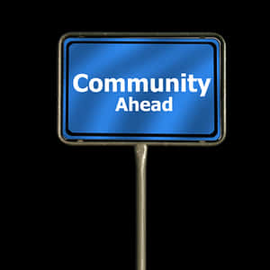 Community Ahead Sign PNG image with transparent background