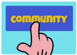 Community Button Press PNG Image