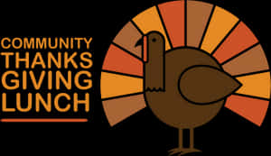 Community Thanksgiving Lunch Turkey Graphic PNG image with transparent background