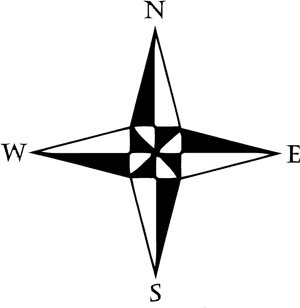Coordinates North South East West - Simple Compass Rose, HD Png Download PNG image with transparent background