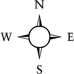 Transparent Compass Rose Png Transparent Background - West Clipart Black And White, Png Download PNG image with transparent background