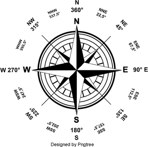 Geographic Map Clipart Geography - Compass Rose, HD Png Download PNG image with transparent background