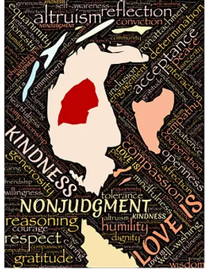 Compassionand Love Word Art PNG Image