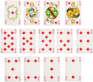 Complete Diamonds Suit Playing Cards PNG Image