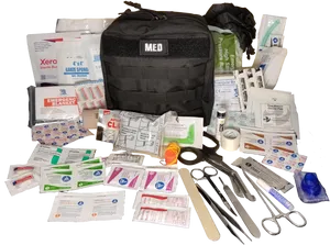 Comprehensive First Aid Kit Contents PNG Image