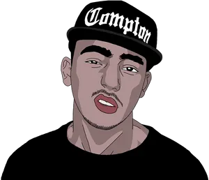 Compton Hat Man Illustration PNG Image