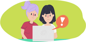 Computer Error Alert Cartoon PNG image with transparent background