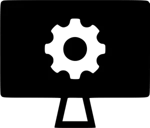 Computer Monitor Gear Icon PNG Image