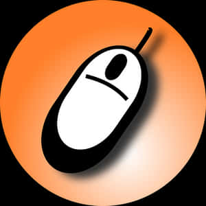 Computer Mouse Icon Orange Background PNG image with transparent background