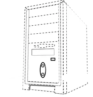 Computer Tower Line Art PNG Image