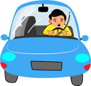 Concentrated Driver Cartoon PNG Image