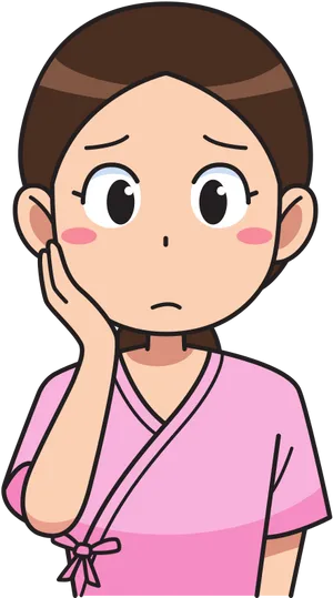 Concerned Anime Character PNG Image