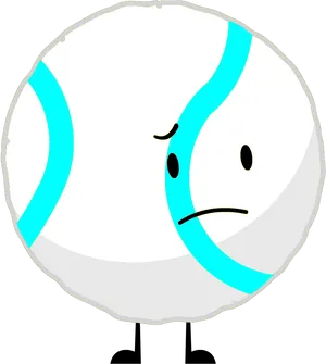 Concerned Tennis Ball Cartoon PNG Image