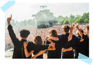 Concert Crowd Cheering Moment PNG image with transparent background